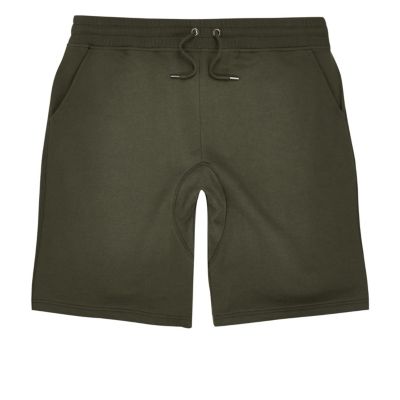 Dark green jogger shorts